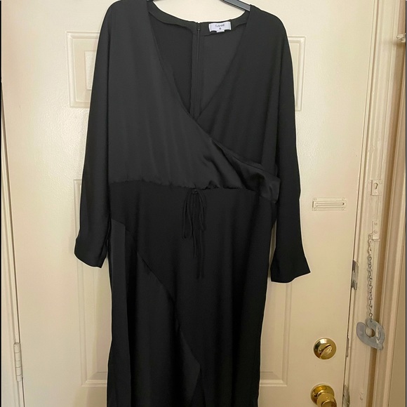 Cushnie Black razor hem dress with deep cut - Picture 1 of 4